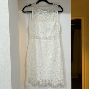 Lulu White Laced Short Dress - Medium